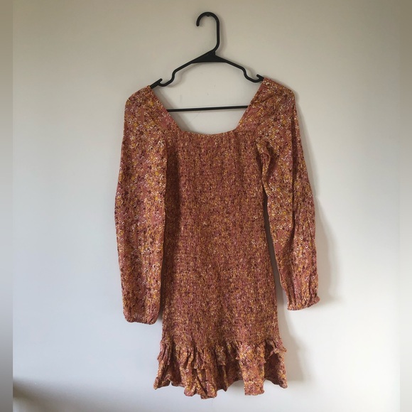 Japna Smocked Long Sleeve Mini Dress - Picture 2 of 5
